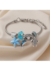 Light Blue Turtle Dolphin Alloy Bracelet | thumb picture 