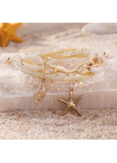 Golden Shell Starfish Polyresin Anklet Set | thumb picture 