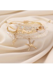 Golden Shell Starfish Polyresin Anklet Set | thumb picture 