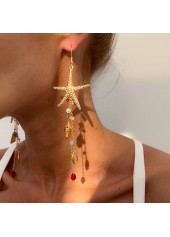 Golden Color Shell Alloy Detail Earrings