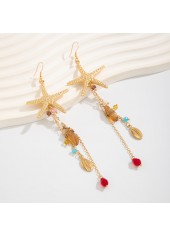 Golden Color Shell Alloy Detail Earrings | thumb picture 