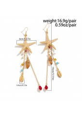 Golden Color Shell Alloy Detail Earrings | thumb picture 