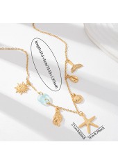 Golden Color Shell Alloy Detail Necklace | thumb picture 