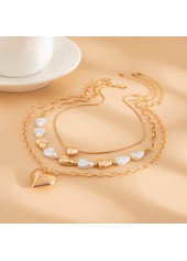 Golden Color Heart Detail Multi-Layer Necklace | thumb picture 