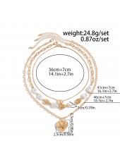 Golden Color Heart Detail Multi-Layer Necklace | thumb picture 