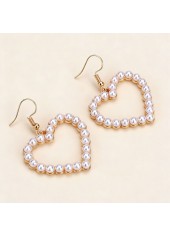 Beige Color Heart Pearl Detail Earrings | thumb picture 