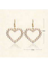 Beige Color Heart Pearl Detail Earrings | thumb picture 