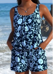 Dusty Blue Tummy Coverage One Piece Swimwear | thumb picture 