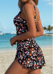 Black Mid Waisted Tummy Coverage Tankini Set | thumb picture 