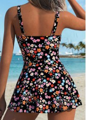 Black Mid Waisted Tummy Coverage Tankini Set | thumb picture 