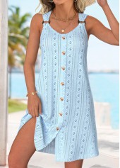 Light Blue Short Tummy Coverage Sleeveless V Neck Dress | thumb picture 