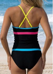 Black Mid Waisted Tugless Tankini Set | thumb picture 