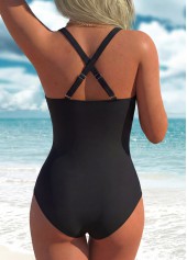 Black Tummy Coverage One Piece Swimwear | thumb picture 