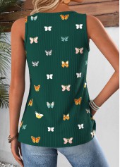 Green Animal Print Tummy Coverage Sleeveless Tank Top | thumb picture 