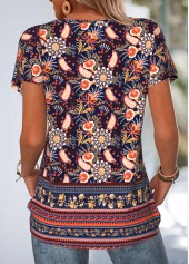 Multi Color Tribal Print Tummy Coverage T Shirt | thumb picture 