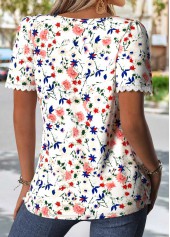 Multi Color Ditsy Floral Print Tummy Coverage T Shirt | thumb picture 