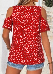 Red Polka Dot Tummy Coverage Short Sleeve T Shirt | thumb picture 