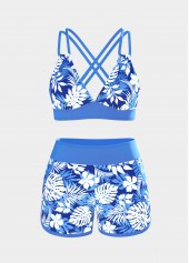 Dusty Blue Mid Waisted Tummy Coverage Tankini Set | thumb picture 