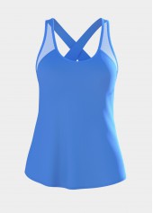 Dusty Blue Mid Waisted Tummy Coverage Tankini Set | thumb picture 