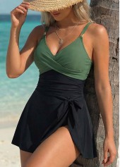 Black Tummy Control One Piece Swimdress | thumb picture 