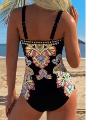 Multi Color Tummy Control Tribal Print One Piece Swimwear | thumb picture 