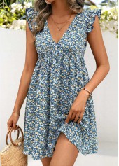 Multi Color Ditsy Floral Print Short Tummy Coverage Dress
