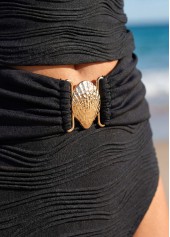 Black Mid Waisted Ruffle Tankini Set | thumb picture 