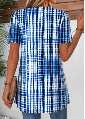 Blue Tie Dye Print Fake Two Piece Twinset | thumb picture 