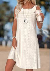 Beige Short Tummy Coverage Sleeveless Round Neck Dress | thumb picture 