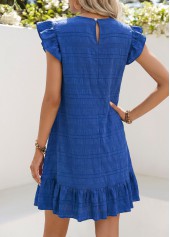Royal Blue Short Tummy Coverage Round Neck Dress | thumb picture 