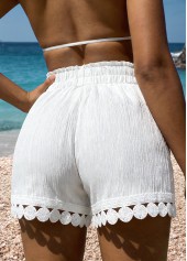 Pull On High Waisted White Beach Shorts | thumb picture 