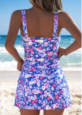 Royal Blue Mid Waisted Tummy Coverage Tankini Set | thumb picture 