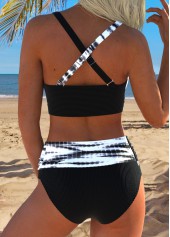Black Mid Waisted Push Up/supportive/enhance Bust Bikini Set | thumb picture 