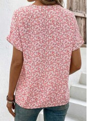 Pink Ditsy Floral Print Tummy Coverage T Shirt | thumb picture 