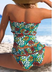 Green Low Waisted Two-piece Ditsy Floral Print Tankini Set | thumb picture 
