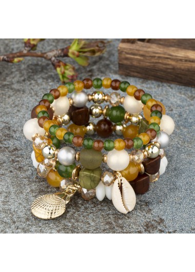 women clothes image of Multi Color Shell Glass Bracelet Set