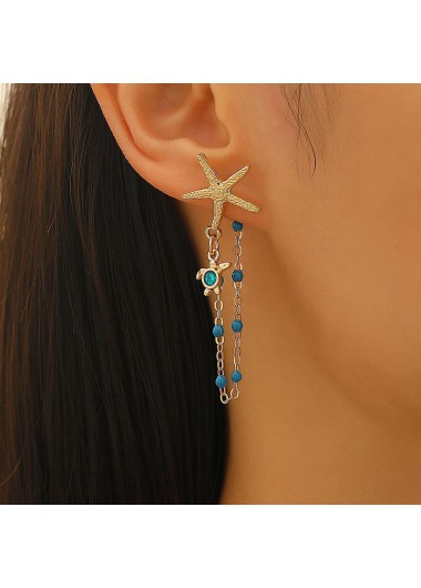 women clothes image of Golden Turtle Starfish Design Copper Earrings