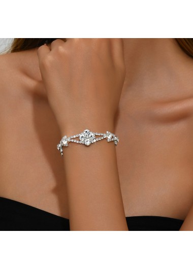 women clothes image of Silver Sparkling Diamond Design Copper Bracelet