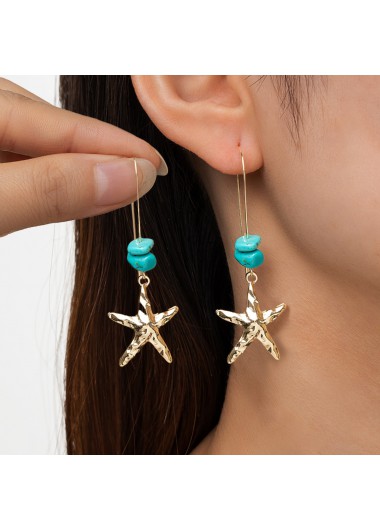 women clothes image of Golden Color Ocean Life Detail Earrings
