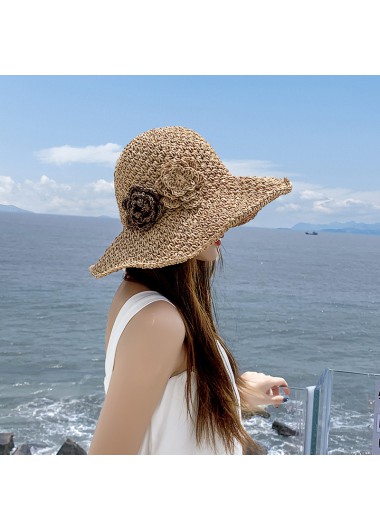women clothes image of Dark Camel Color Wide-brimmed Design Hat