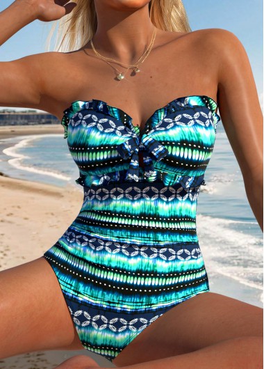 women clothes image of Multi Color Cut Out One Piece Swimwear