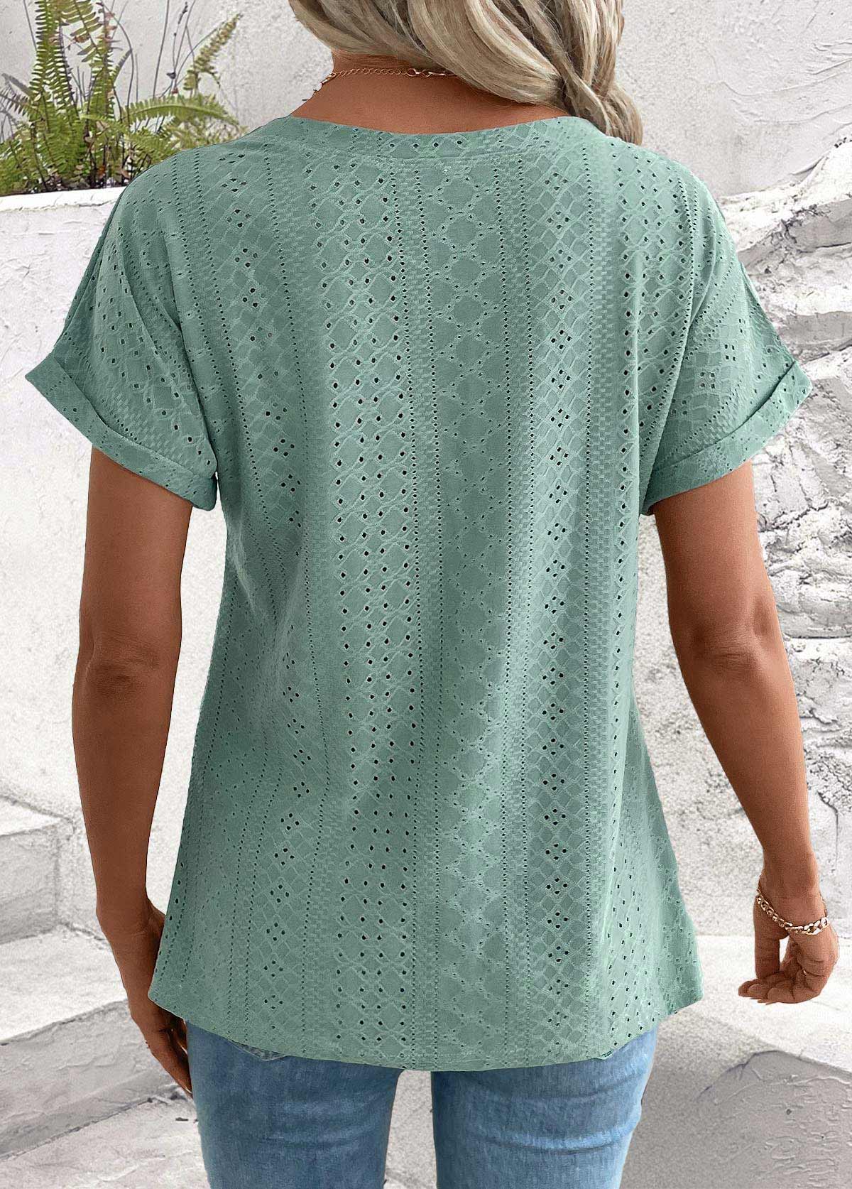 Sage Green Tummy Coverage Short Sleeve T Shirt | picture 