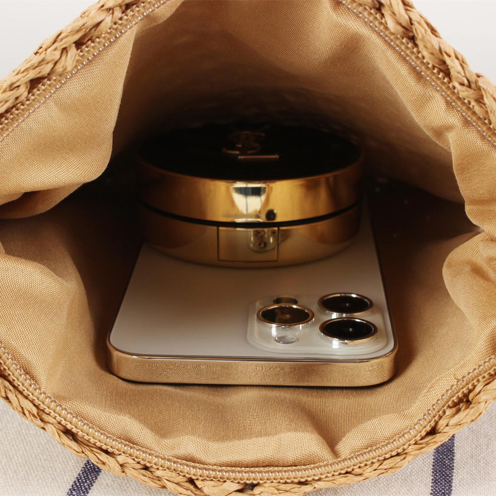 Dark Camel Zip Tassel Crossbody Bag | picture 