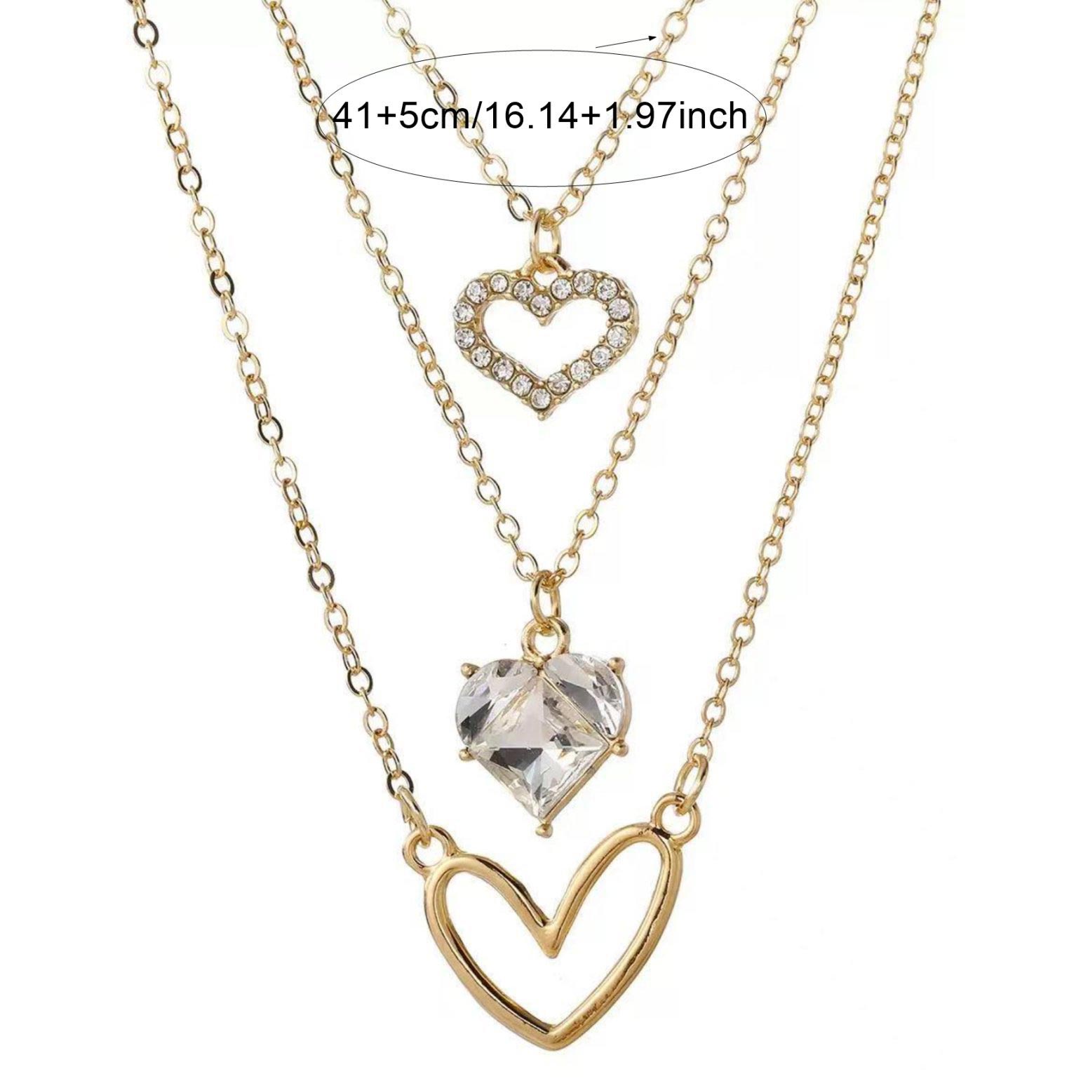 Golden Color Heart Alloy Detail Necklace | picture 