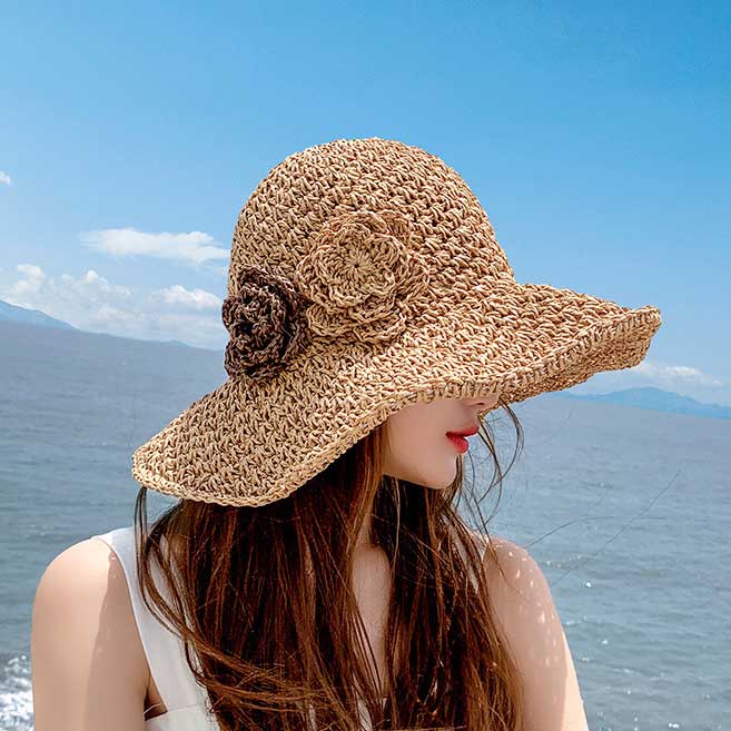 Dark Camel Color Wide-brimmed Design Hat | picture 