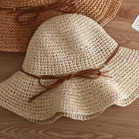 Light Camel Color Wide-brimmed Design Hat | picture 