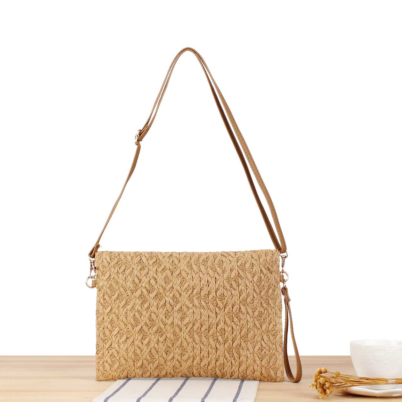 Dark Camel Color Magnetic Shoulder Bag | picture 