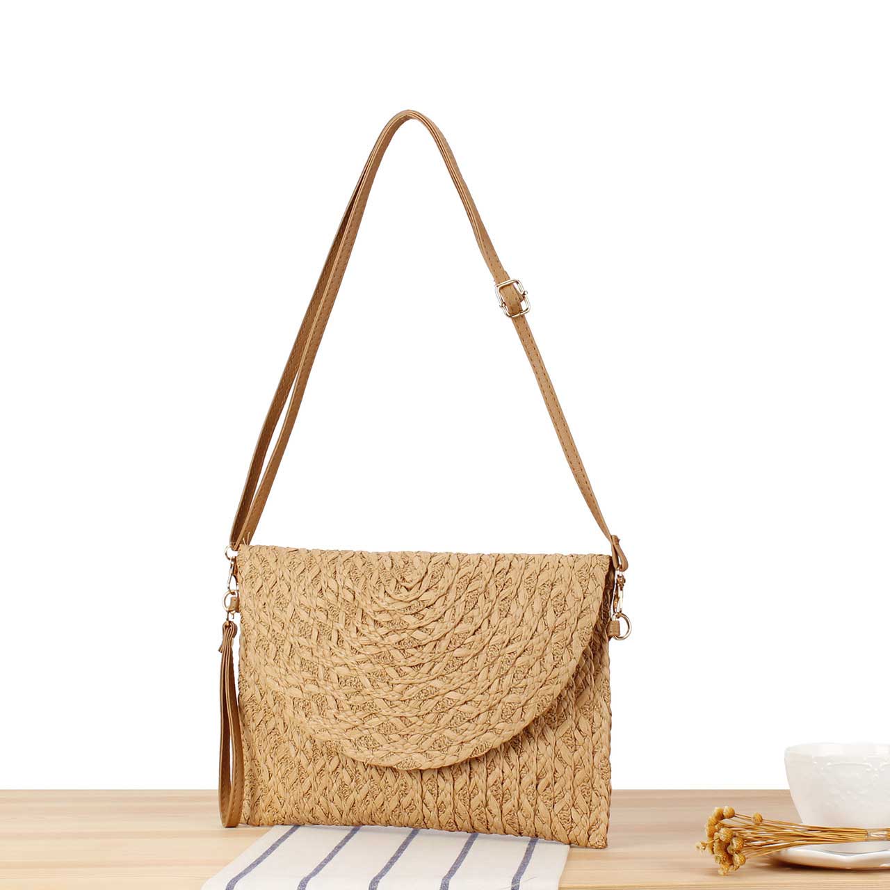 Dark Camel Color Magnetic Shoulder Bag | picture 