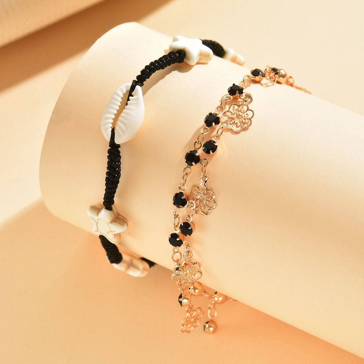 Golden Color Shell Alloy Detail Anklets | picture 