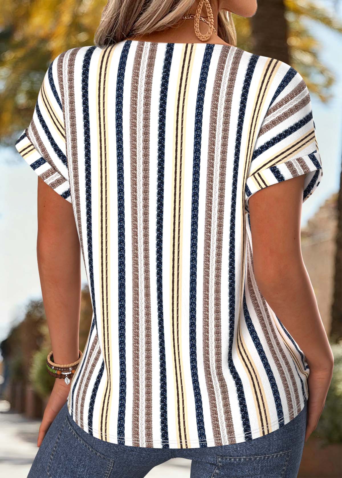 Multi Color Polka Dot Tummy Coverage T Shirt | picture 